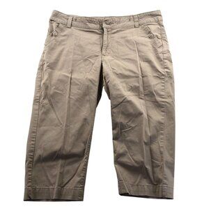 Riders By Lee Womens Capri Pants Size 16M Beige Cropped Casual Classic Stretch